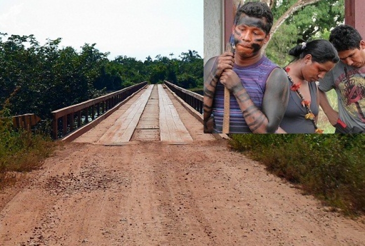Índios da etnia Arara bloqueiam ponte que liga Aripuanã a Conselvan na MT 208