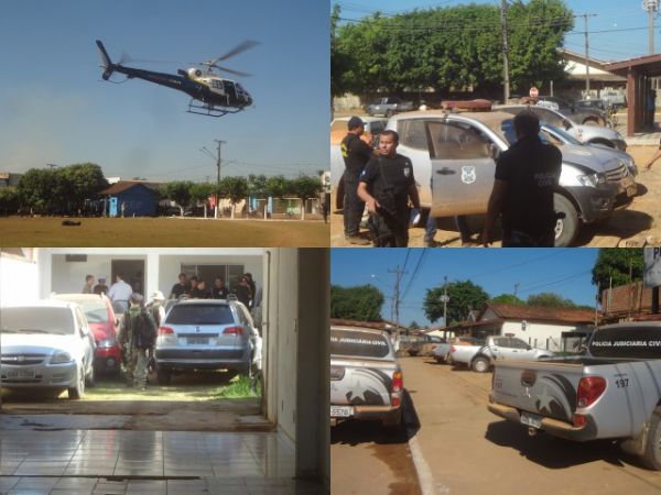 Polícia usa helicóptero em Mega Operação em Colniza-MT