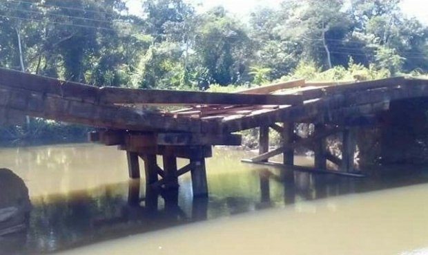 Ponte estadual entre Apiacás e Nova Monte Verde apresenta situação de risco a transeuntes