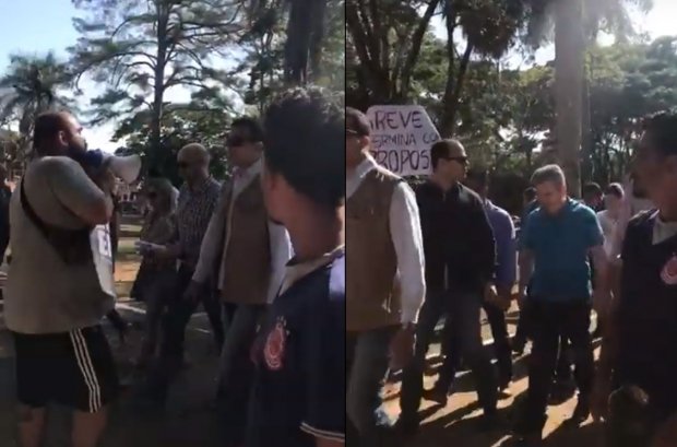 Governo é hostilizado por grevistas durante visita à Chapada