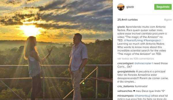 Gisele Bündchen passa por Mato Grosso para gravar documentário sobre o meio ambiente
