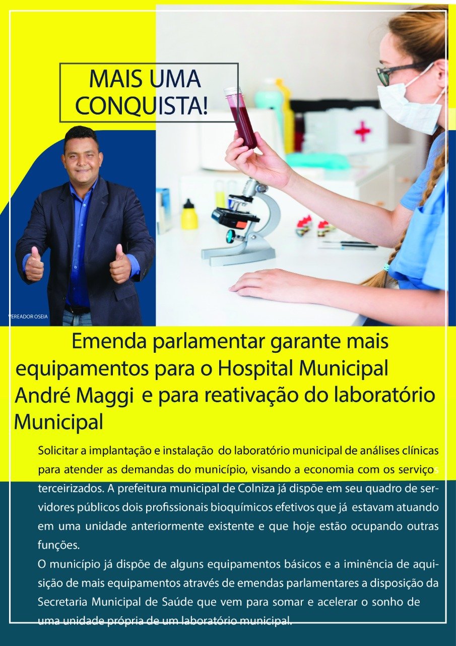 Município de Colniza é contemplado com emenda de R$ 300 mil para investimentos na área da saúde