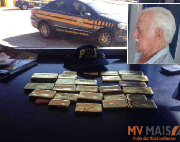 Idoso de SP é preso em MT com mais de 20 barras de ouro em mochila