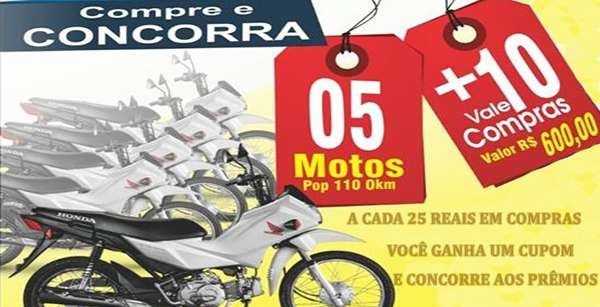 Mega Sorteio da Loja Líder e Loja Econômica será nesta quinta-feira com premiação de 05 motos e 10 vales compras