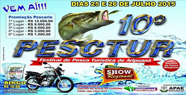 Inscrições abertas para 10ª edição do Festival de Pesca em Aripuanã