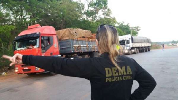 Operação da Dema fiscaliza transporte ilegal de madeiras em rodovias da região metropolitana
