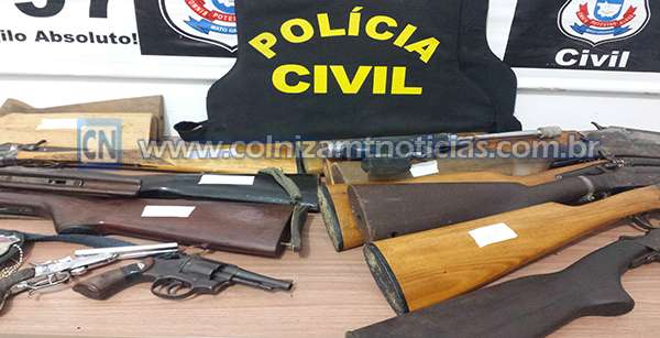 Polícia Civil prende armeiro de 50 anos e apreende munições e várias armas de fogo em Colniza-MT